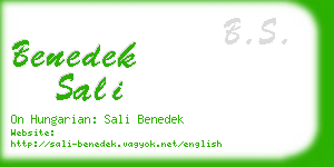 benedek sali business card